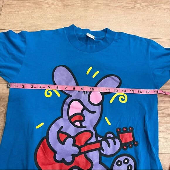 Vintage Double Sided 1991 90s Cartoon Jimmy Blue Mouse Short Sleeve Tshirt OS - Picture 6 of 7